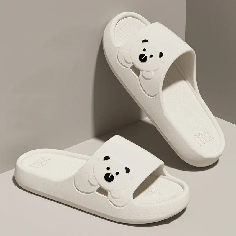Cute Cartoon Bear EVA Slippers for Women Summer Indoor Slides