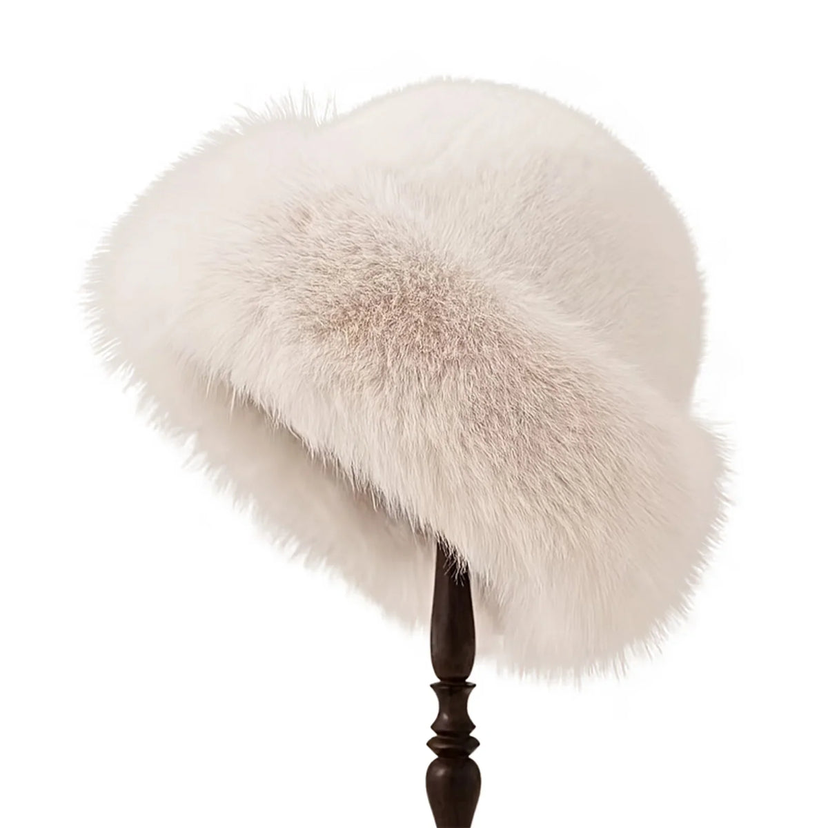 Faux Fur Winter Hat for Women – Fluffy Warm Bucket Cap
