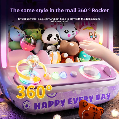 Diy Automatic Doll Machine Kids Coin Operated Play Game Mini Claw Catch Toys Crane Machines Music