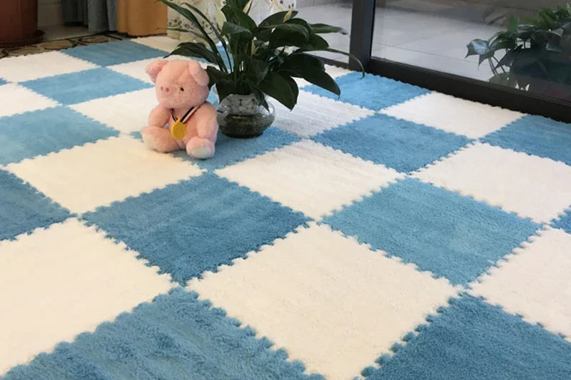 Soft Plush Interlocking Foam Puzzle Floor Mat Tiles