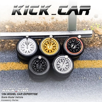 1:64 Scale Rubber Wheels Upgrade Set – 5 Cars (10 Wheels)