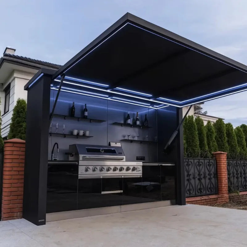 Outdoor BBQ Kitchen Pod – Stainless Steel, Weatherproof & Modular
