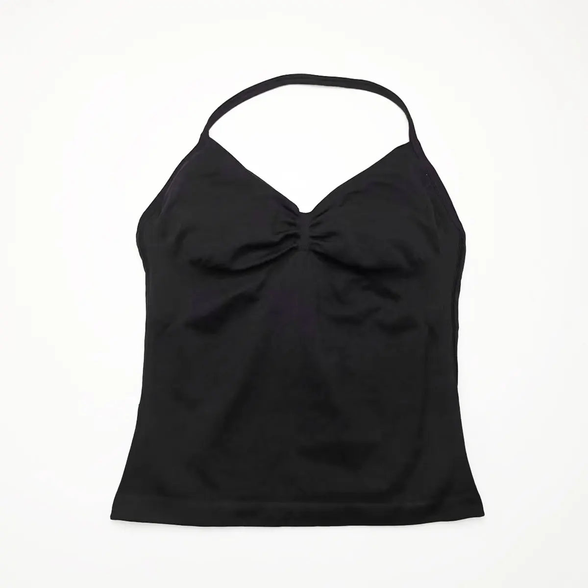 Nclagen Gym Longline Strappy Top Women Seamless Yoga Tank Removable Pads V Neck Workout Clothes