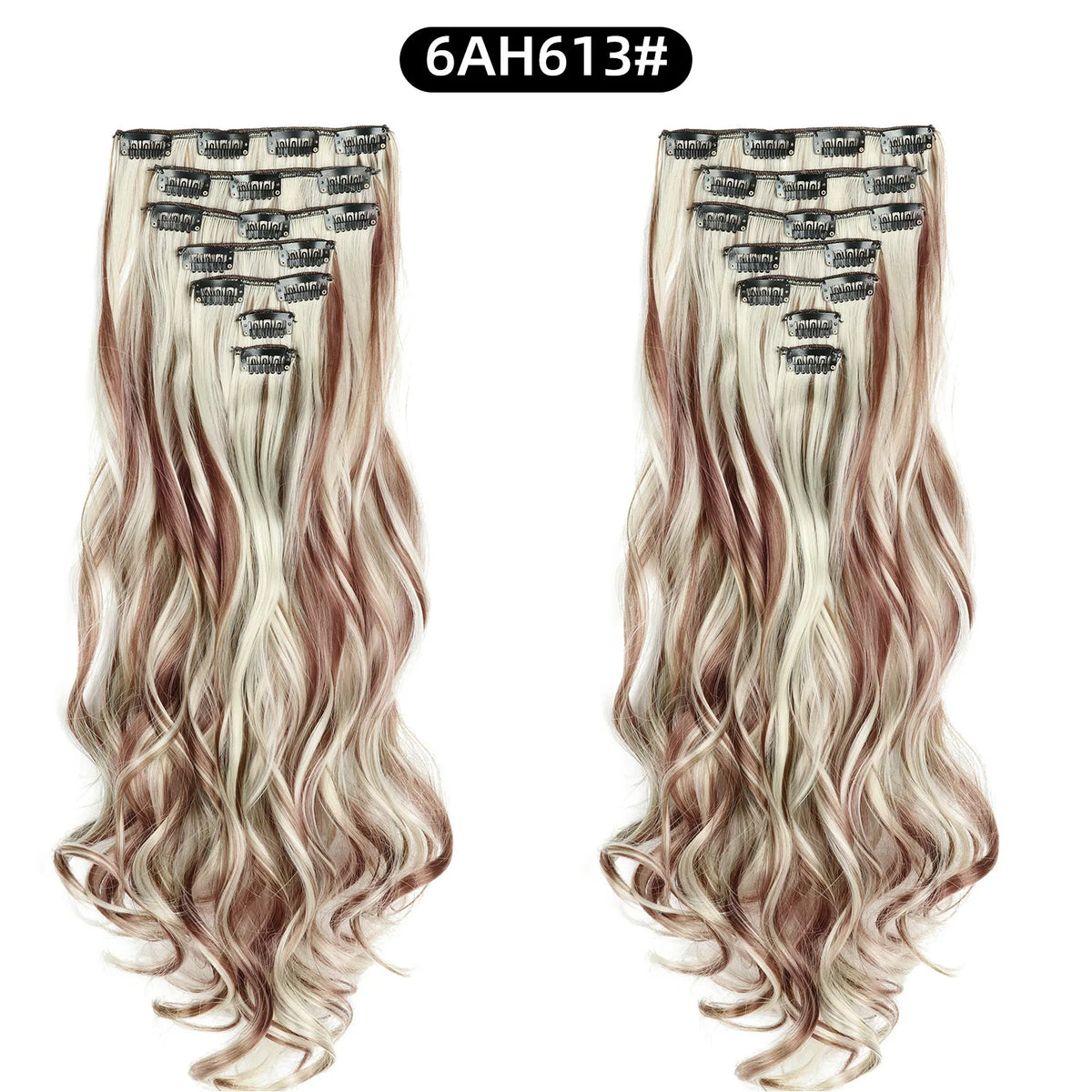 22 Inch Curly Wavy Clip In Hair Extensions 7PCS