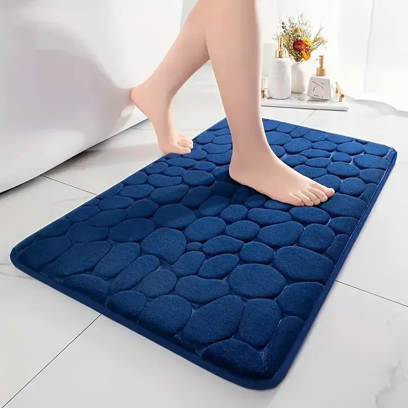 3D Cobblestone Non Slip Absorbent Bathroom Mat Quick Dry Doormat