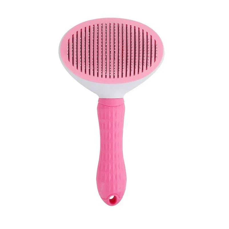 Self-Cleaning Slicker Brush – One-Click Pet Hair Removal Comb