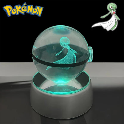 Pokemon 3D Crystal Poke Ball Night Light with LED Base