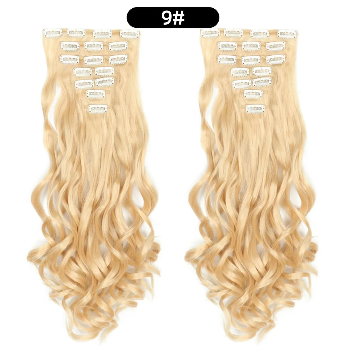 22 Inch Curly Wavy Clip In Hair Extensions 7PCS
