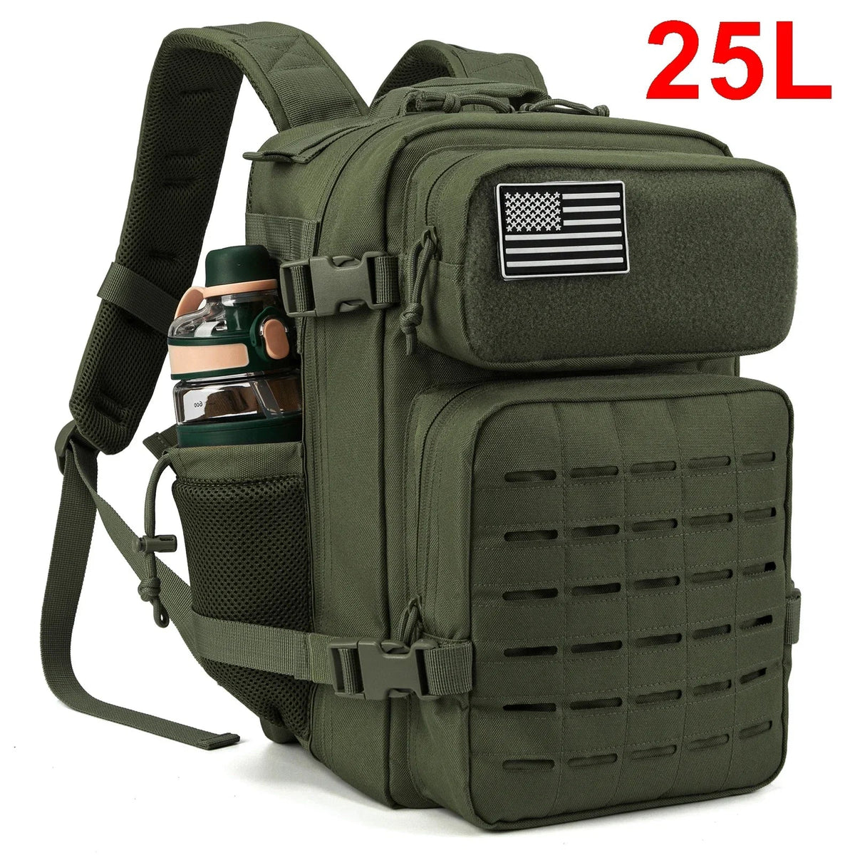 25L MOLLE Tactical Hiking Backpack with Dual Bottle Holders