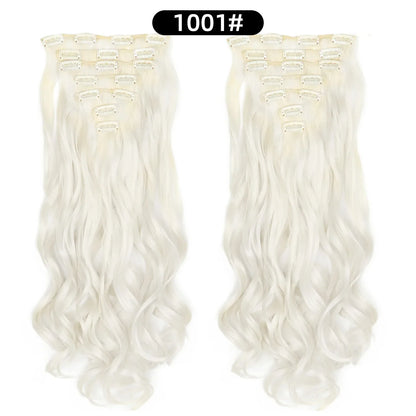 22 Inch Curly Wavy Clip In Hair Extensions 7PCS