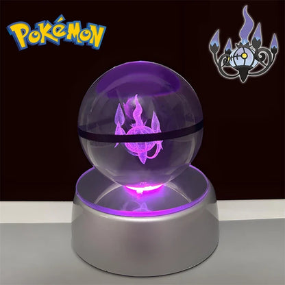 Pokemon 3D Crystal Poke Ball Night Light with LED Base