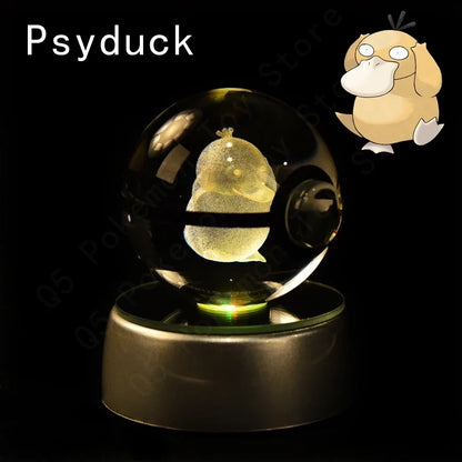 Pokémon 3D Crystal Ball Night Light with Mewtwo & Pikachu
