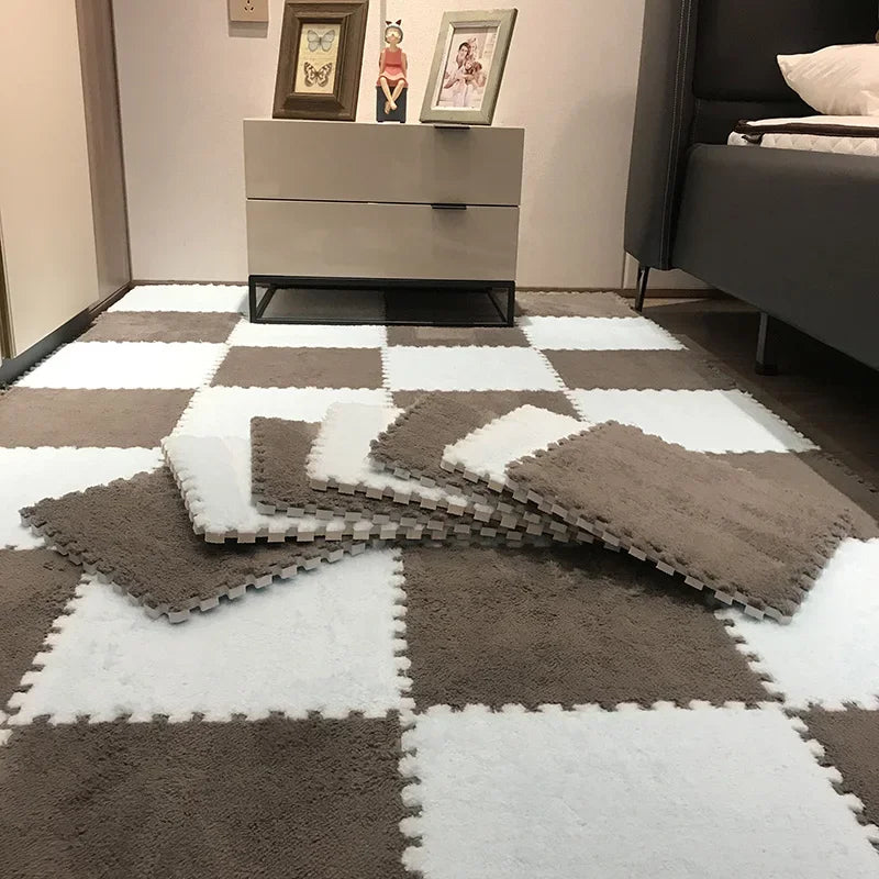 Soft Plush Interlocking Foam Puzzle Floor Mat Tiles