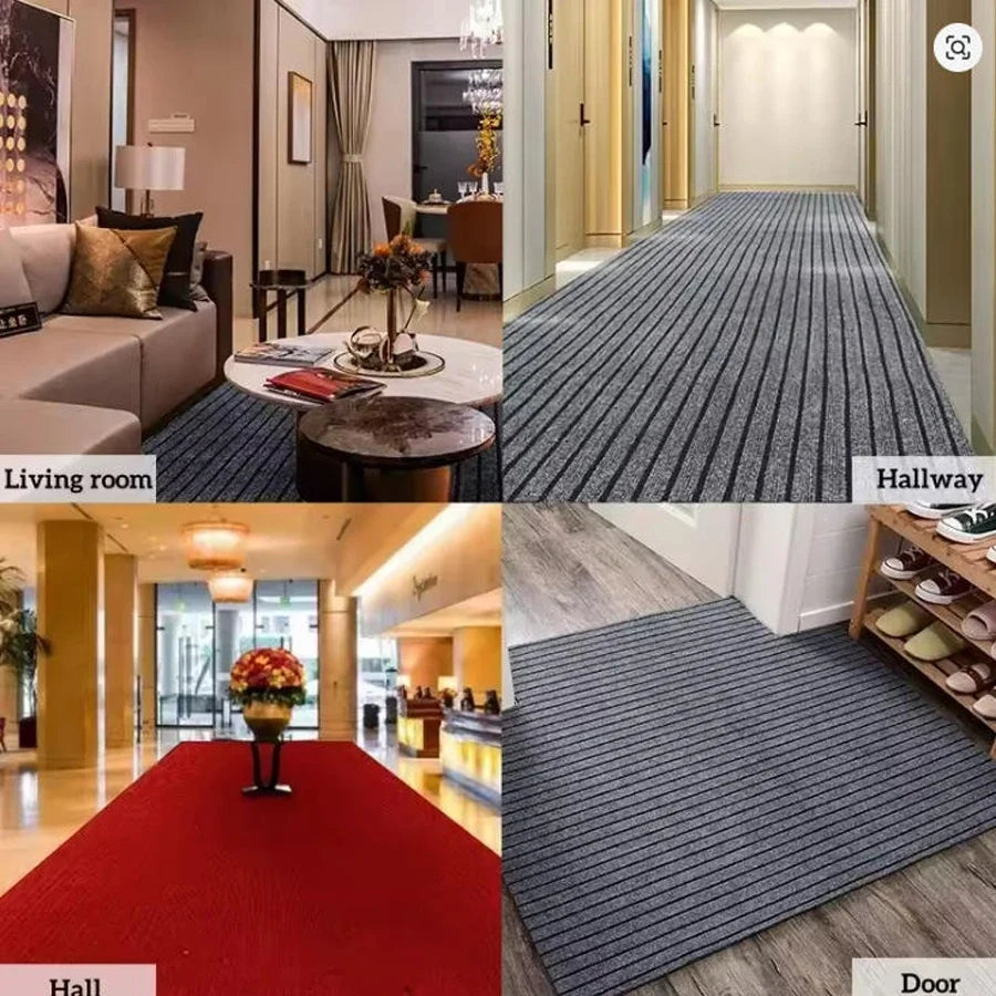 Striped Kitchen Floor Mat – Polyester Non-Slip Door Carpet Runner