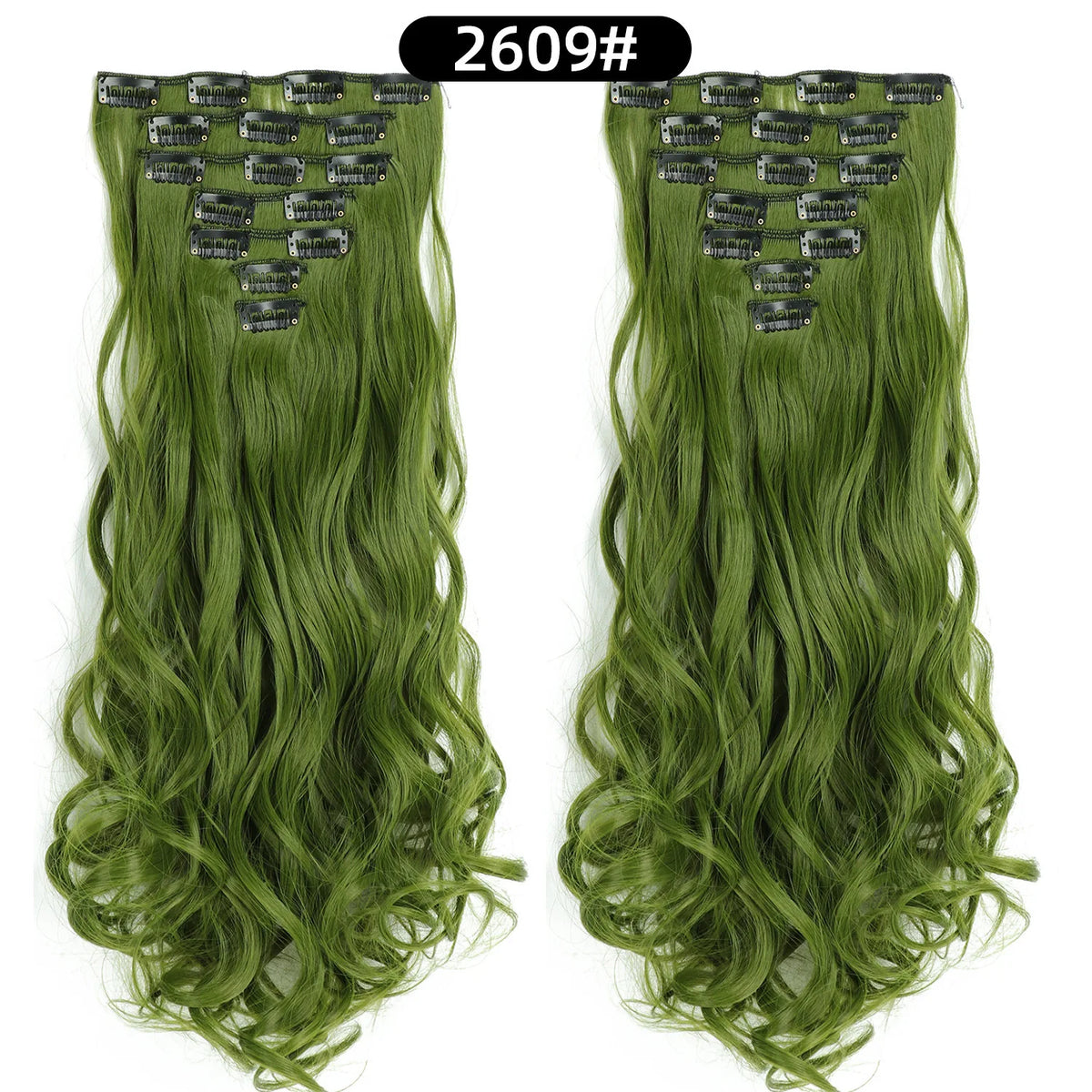 22 Inch Curly Wavy Clip In Hair Extensions 7PCS