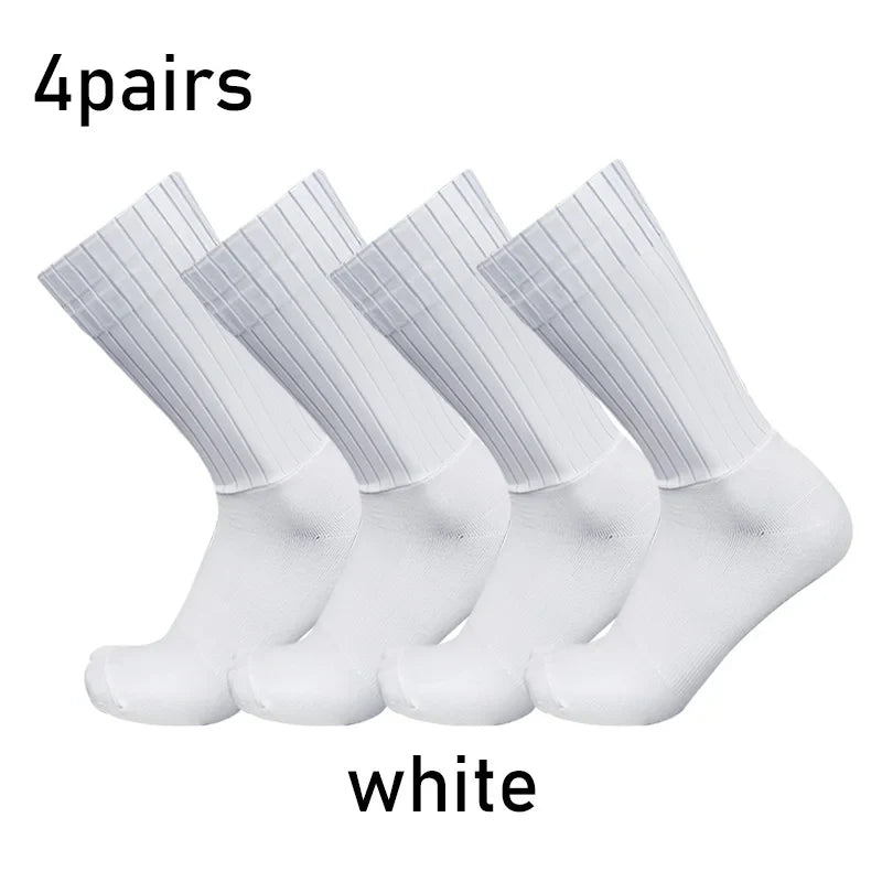 4 Pairs Anti Slip Silicone Cycling Socks