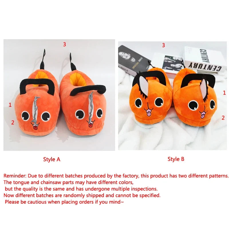 Pochita Plush Slippers – Chainsaw Man Anime Indoor Slippers