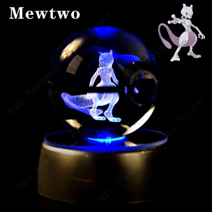 Pokémon 3D Crystal Ball Night Light with Mewtwo & Pikachu