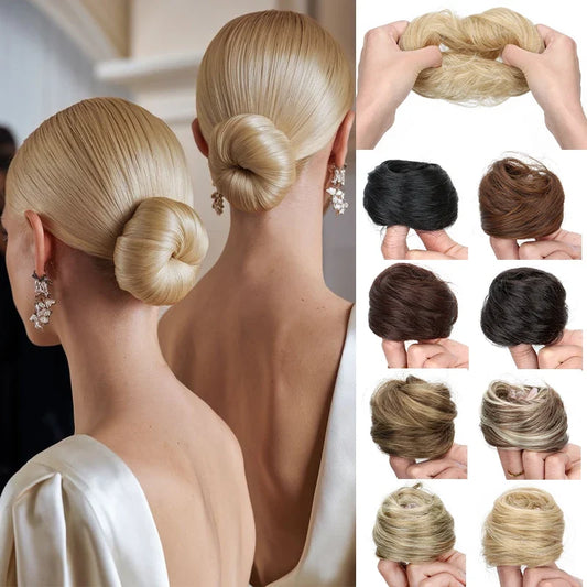 Synthetic Hair Bun Chignon Hairpiece – Easy Wear, Heat Resistant