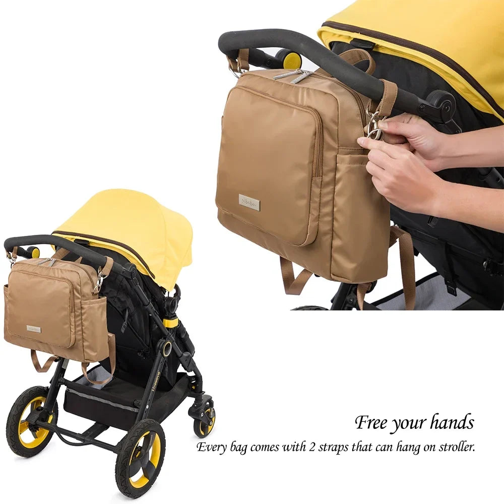 Diaper Bag Backpack – Large Waterproof Quilted Mom Bag