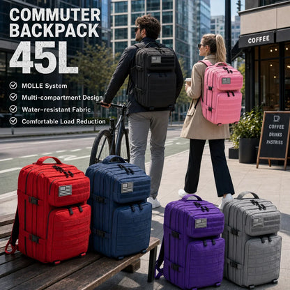 45L Tactical MOLLE Backpack – Large Capacity Outdoor Travel Bag