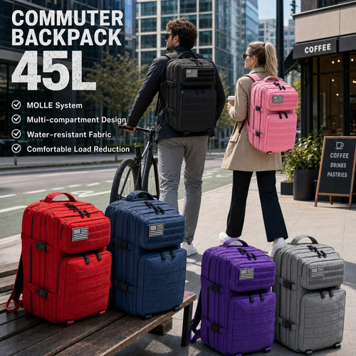45L Tactical MOLLE Backpack – Large Capacity Outdoor Travel Bag