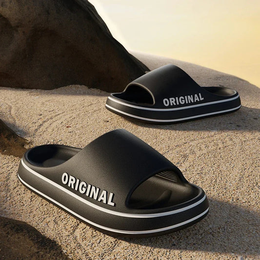 Thick Sole Slide Slippers – Anti-Slip Indoor & Beach Sandals for Men & Women