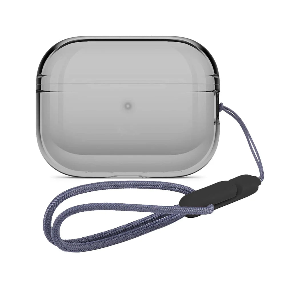 Clear AirPods Pro 2 Case with Wrist Strap – Soft TPU Cover