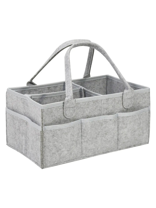 Diaper Caddy Organizer – Foldable Felt Storage Tote Bag