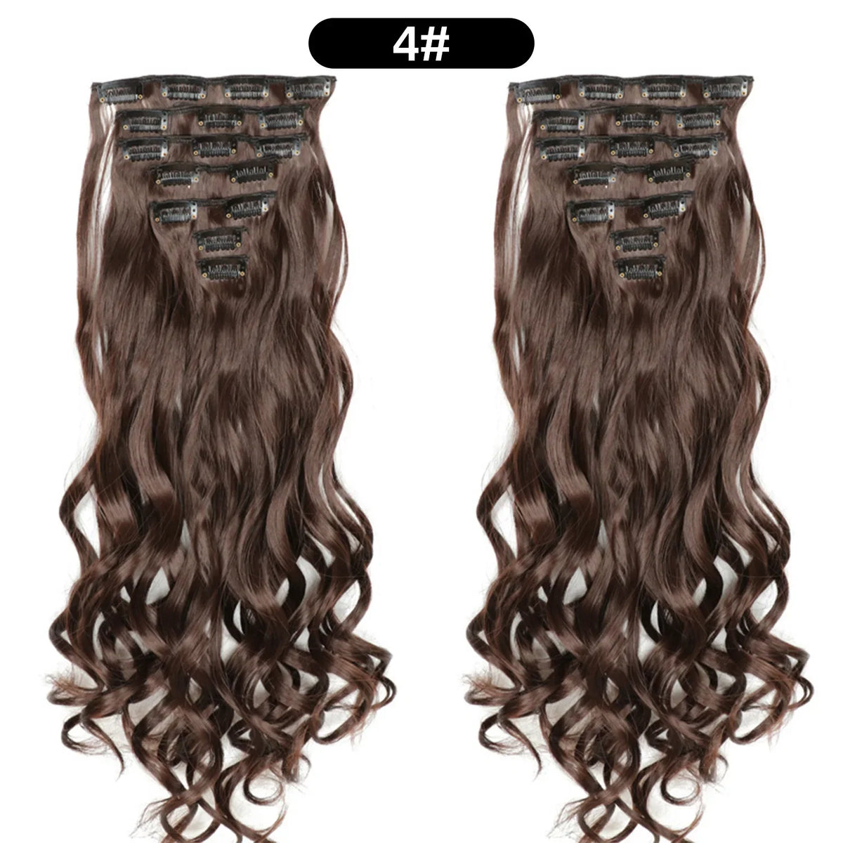 22 Inch Curly Wavy Clip In Hair Extensions 7PCS