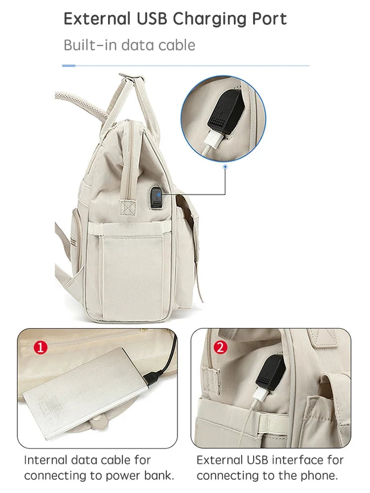Diaper Bag Backpack with Stroller Hooks – Waterproof Maternity Travel Bag