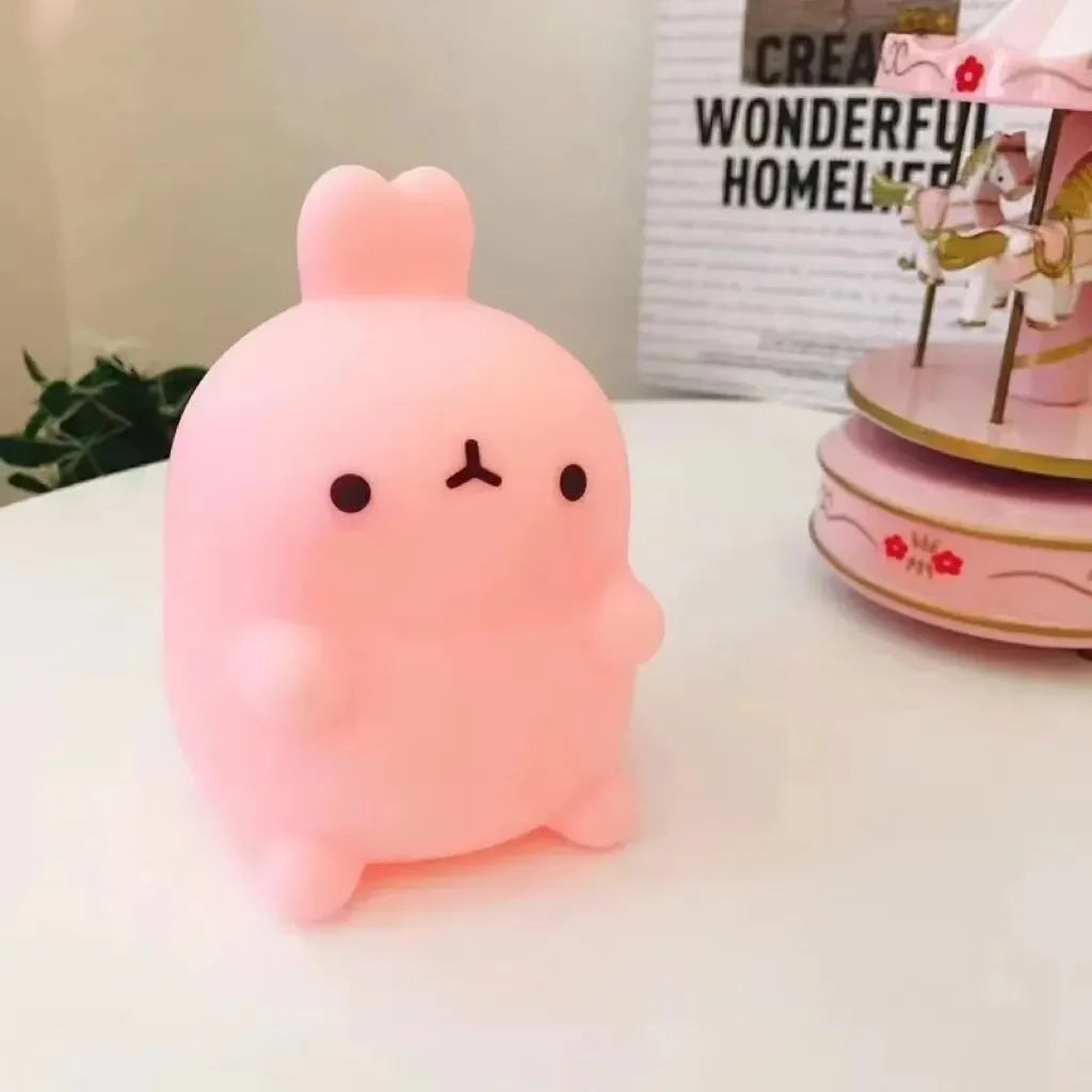 Cute Rabbit Night Light – LED Silicone Bedside Lamp, Cordless