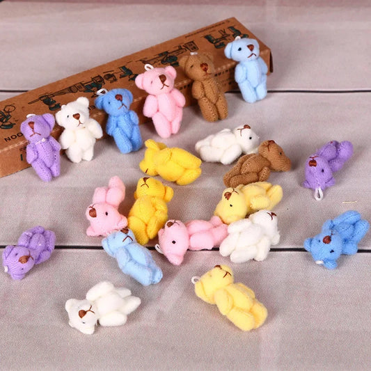 Mini Teddy Bear Plush Set of 20 – Kawaii 4cm Jointed Bears