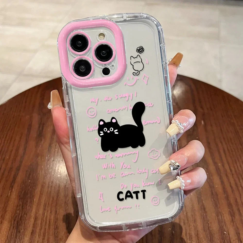 Cute Cat Phone Case for iPhone 17 Pro Max 16 15 14 13 12 11 8 7 Plus SE Air