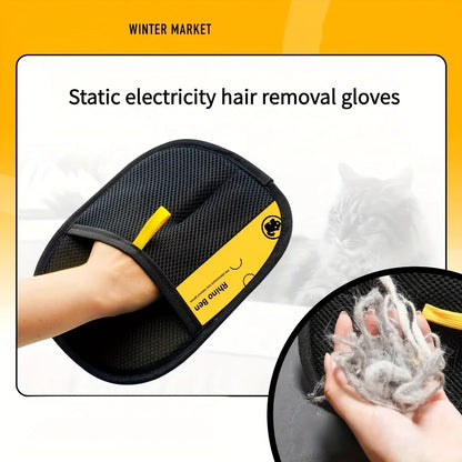 Pet Hair Removal Gloves 2-Pack – Double-Sided Cat & Dog Brush