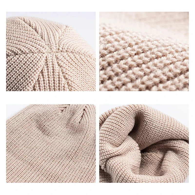 Knit Winter Beanie – Unisex Solid Color Warm Hat