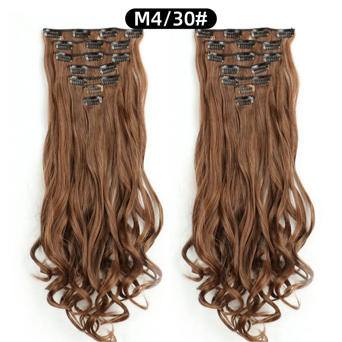 22 Inch Curly Wavy Clip In Hair Extensions 7PCS