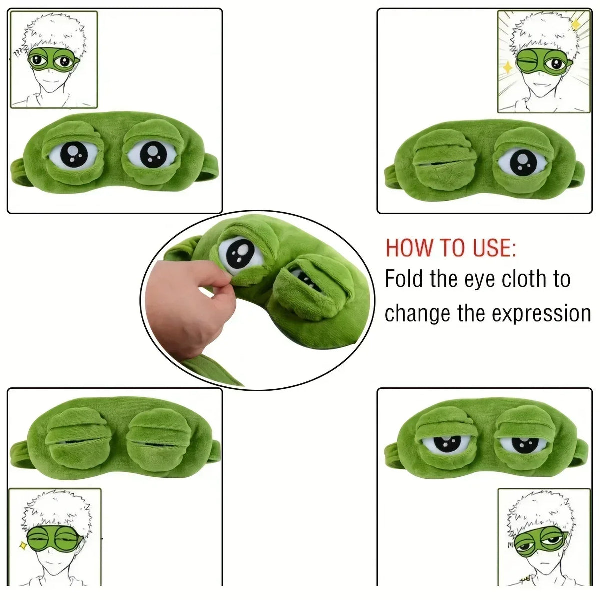 3d Frog Sleep Mask Natural Sleeping Eyeshade Women Men Creative Cartoon Soft Portable Blindfold