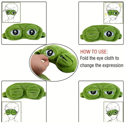 3d Frog Sleep Mask Natural Sleeping Eyeshade Women Men Creative Cartoon Soft Portable Blindfold
