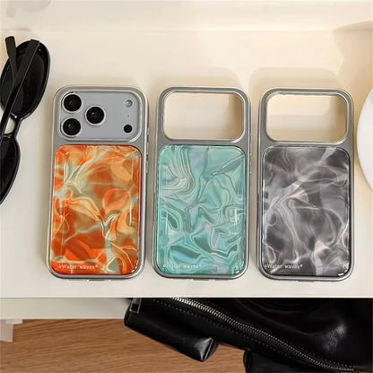 Water Ripples Pattern Electroplated Resin Casting iPhone Case