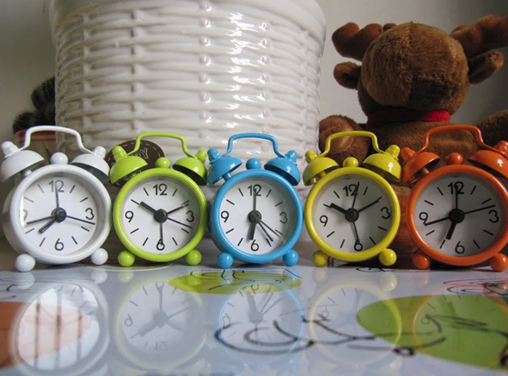 Mini Metal Twin Bell Alarm Clock – Cute Retro Desk & Room Decor