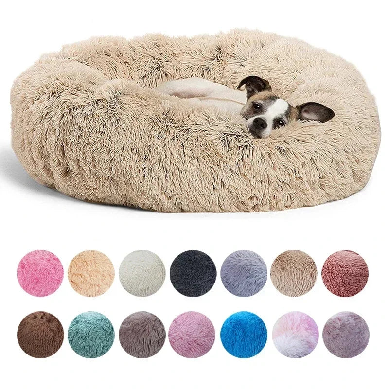 40-90cm 6 Sizes Round Pet Bed Large Dog Super Soft Cat Plush House Medium Winter Warm Sleeping