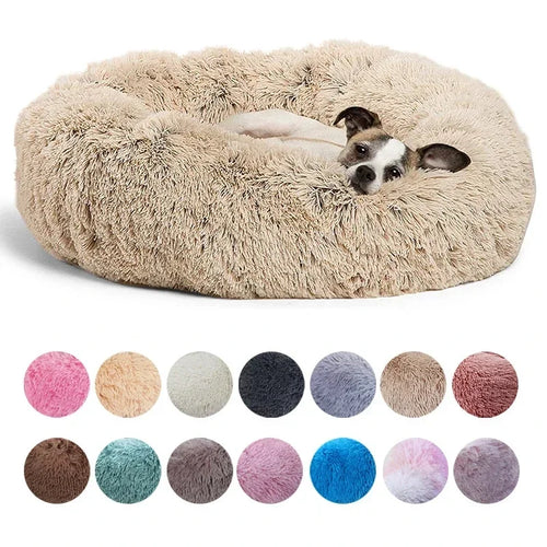 40-90cm 6 Sizes Round Pet Bed Large Dog Super Soft Cat Plush House Medium Winter Warm Sleeping