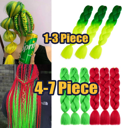 Pre-Stretched Kanekalon Jumbo Braiding Hair Extensions 24"