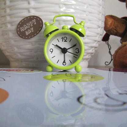 Mini Metal Twin Bell Alarm Clock – Cute Retro Desk & Room Decor