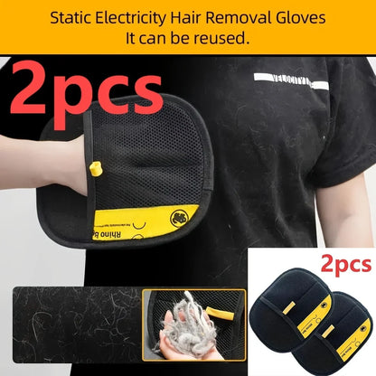 Pet Hair Removal Gloves 2-Pack – Double-Sided Cat & Dog Brush