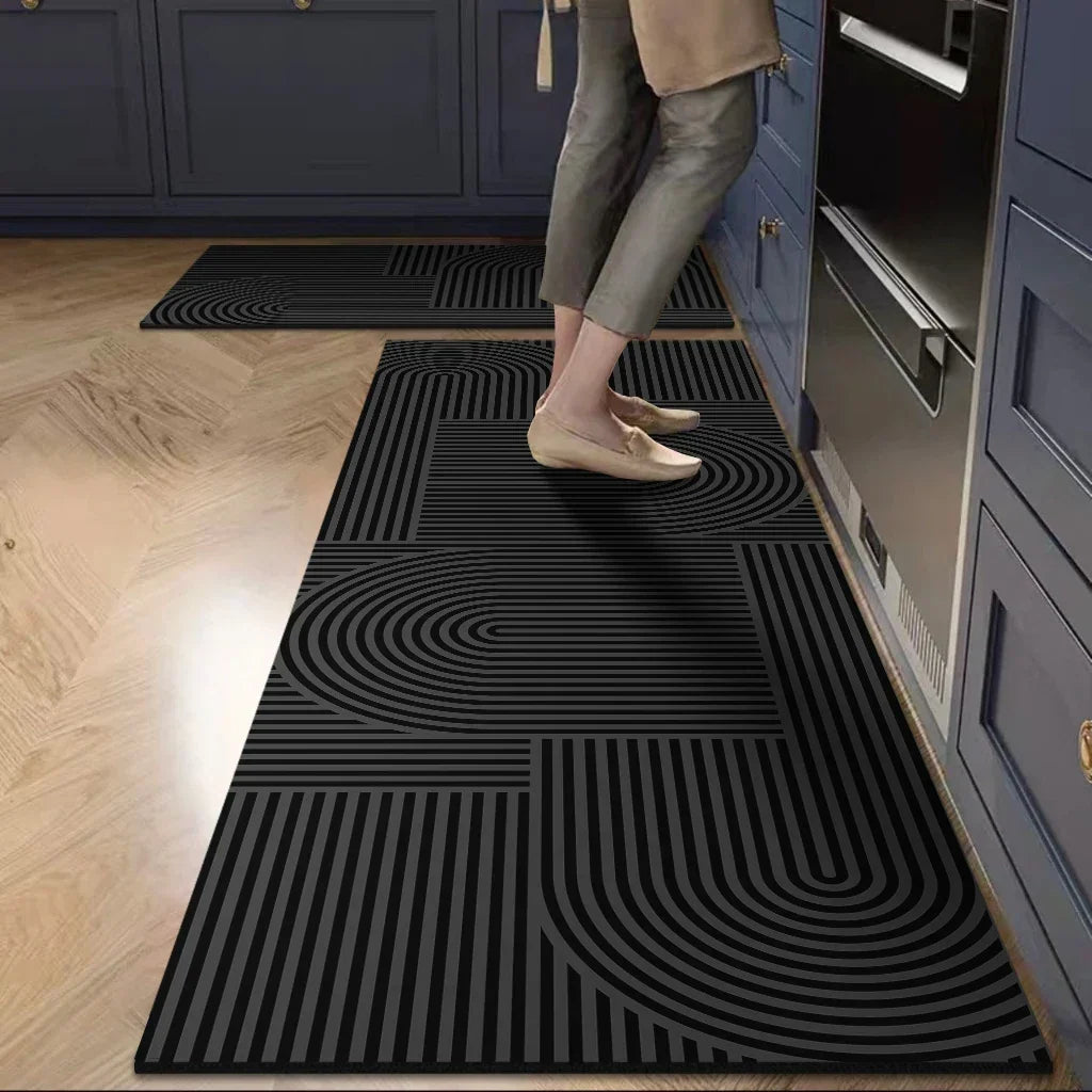Diatomite Kitchen Runner Mat – Geometric Non-Slip Absorbent Rug