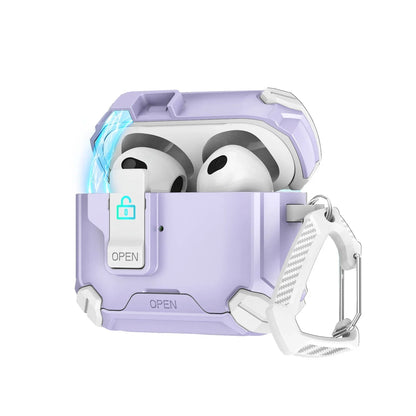 Magnetic Lock AirPods Case with Carabiner – Rugged Design