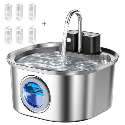 3l Stainless Steel Wireless Recharging Sensor Cat Water Fountain Auto Drinking Cats Dog Drinker Pet