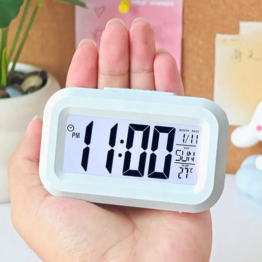 Digital Alarm Clock – Mini Smart Bedside Clock with Glow Display